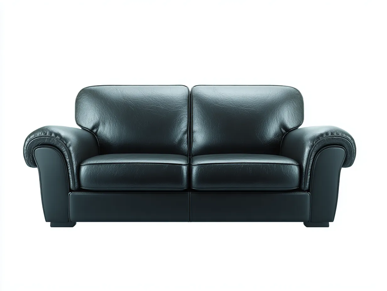 Divano a due posti - Pelle - 168x94x86 cm - Nero - Stile contemporaneo-Nookyard