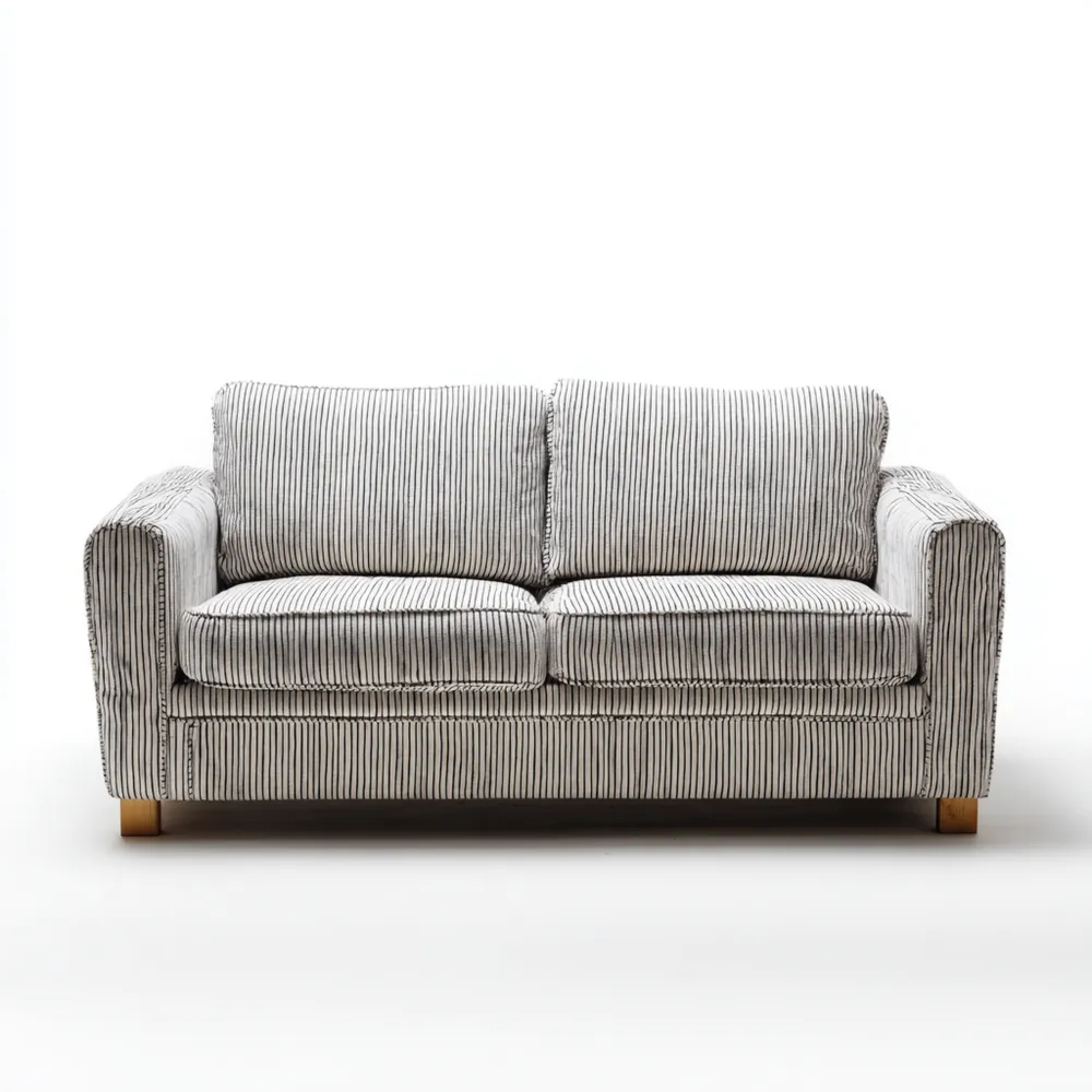 2-Sitzer-Sofa Cordbezug 150x85x80 cm – Grau/Weiß – Moderner Stil