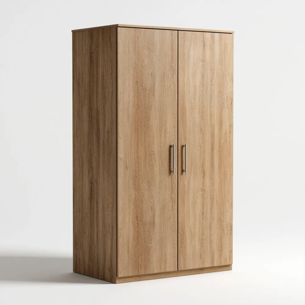 Kleiderschrank Holzoptik mit Doppeltüren - 180x90x60 cm