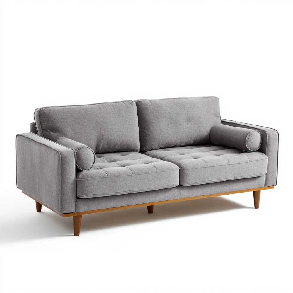 2-Sitzer-Sofa Stoff 150x85x75 cm – Hellgrau – Skandinavisches Design