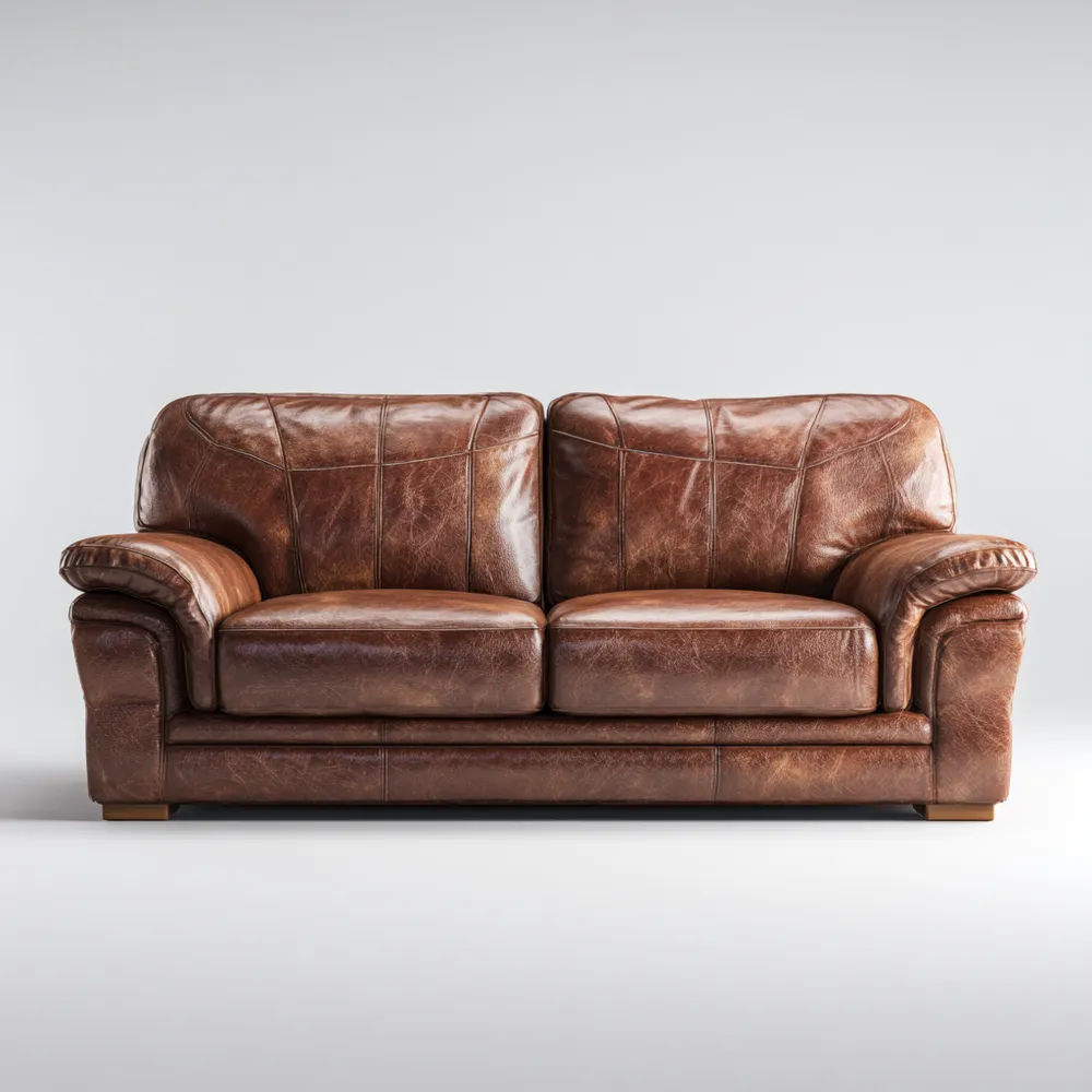 2-Sitzer-Sofa Echtleder 180x90x85 cm – Braun – Klassisches Design