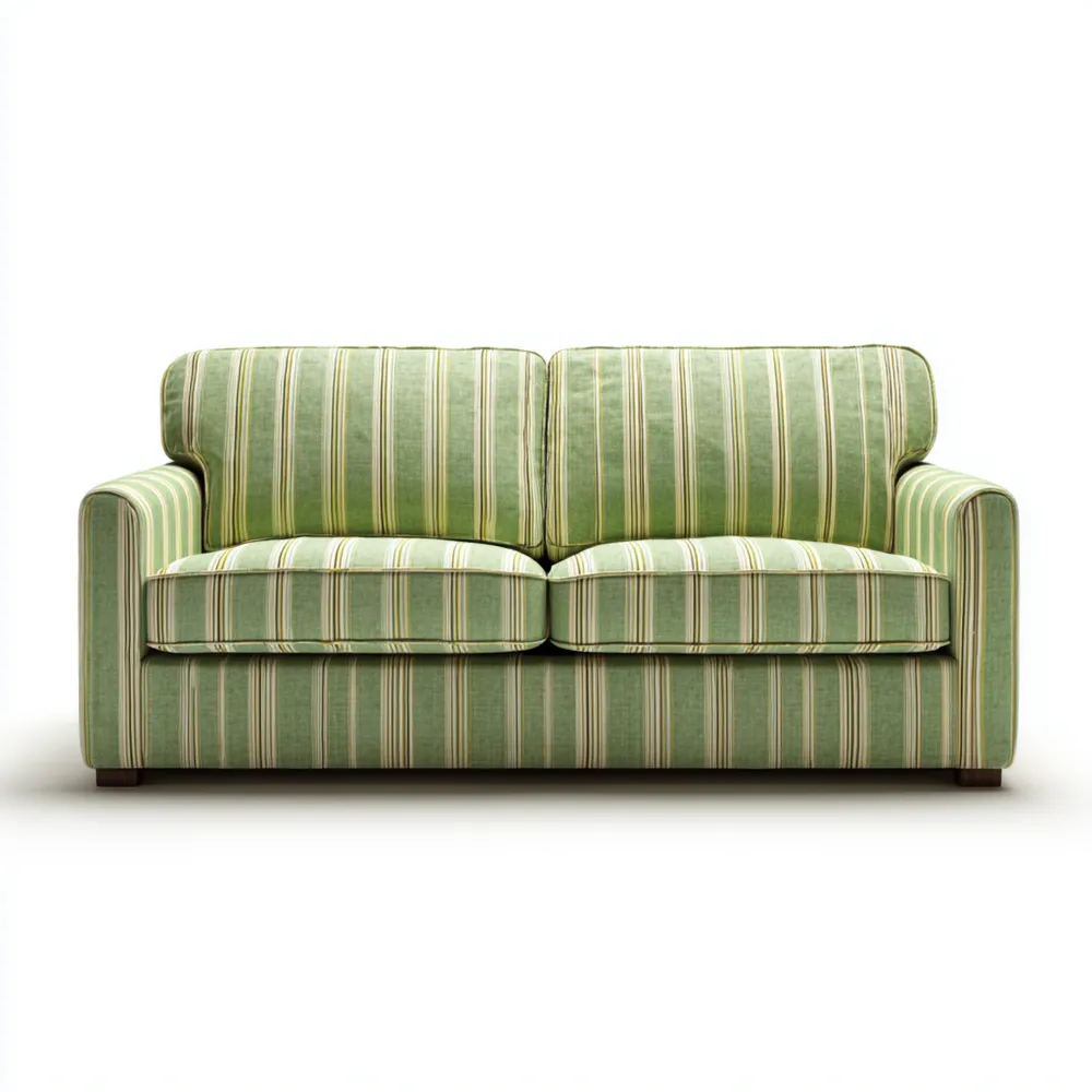2-Sitzer-Sofa Stoffbezug 200x90x85 cm – Grün Gestreift – Klassisches Design