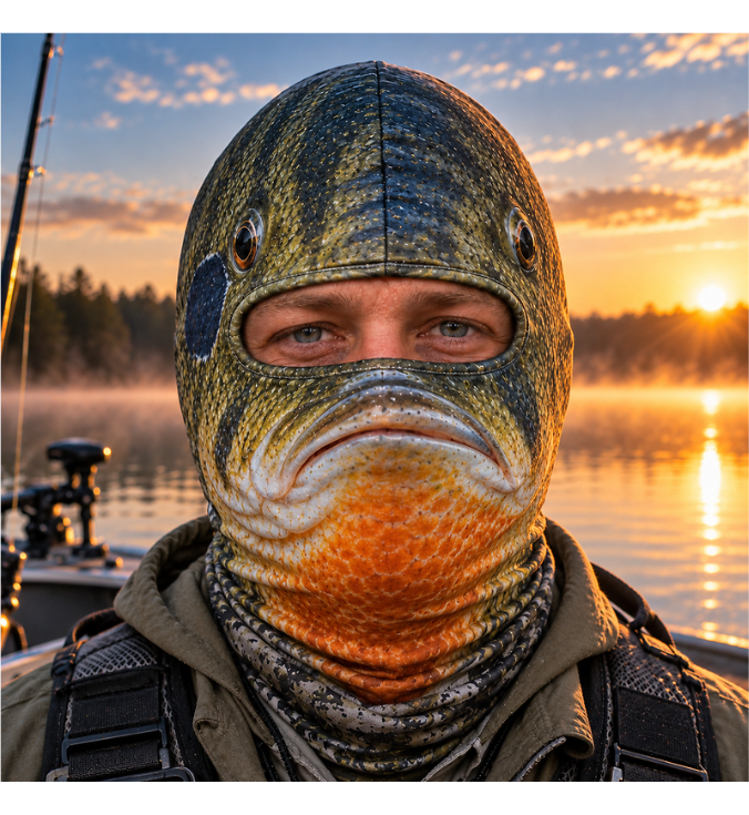 The Bass Face Fishing Mask, Funny Fish Face Neck Gaiter, Bass Fishing Gift for Men Anglers 686471