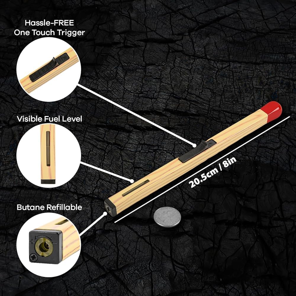 Wooden Match Design Pocket Lighter