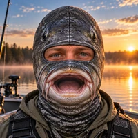 The Bass Face Fishing Mask, Funny Fish Face Neck Gaiter, Bass Fishing Gift for Men Anglers 686471