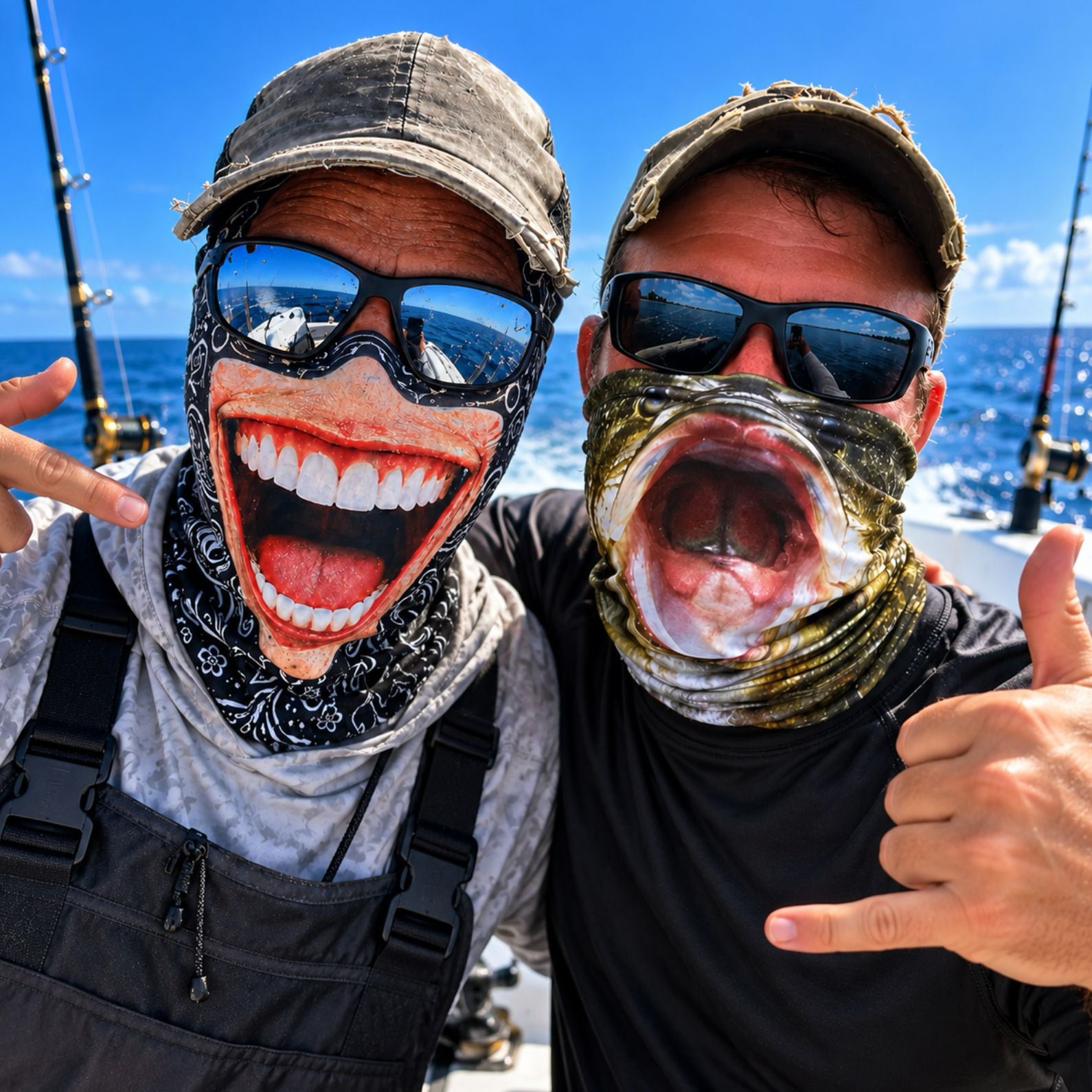 The Bass Face Fishing Mask, Funny Fish Face Neck Gaiter, Bass Fishing Gift for Men Anglers 686471