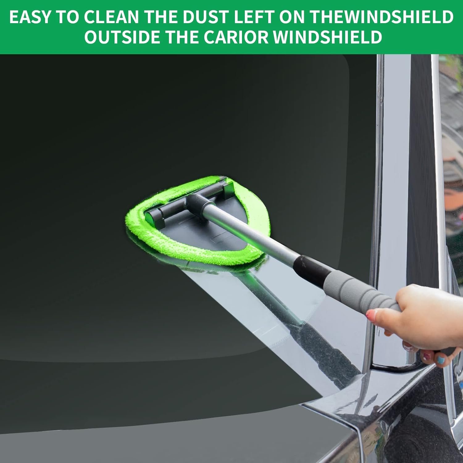 💥 💥 🔥 Windshield Cleaning Tool, Microfiber Car Window Cleaner with 4 Reusable and Washable Microfiber Pads and A brush and a spray bottle are included.