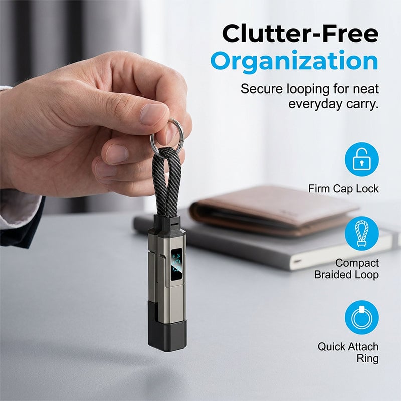 ⏰️Limited Time Flash Sale 🔥4-in-1 Digital Display Keychain Charging Cable