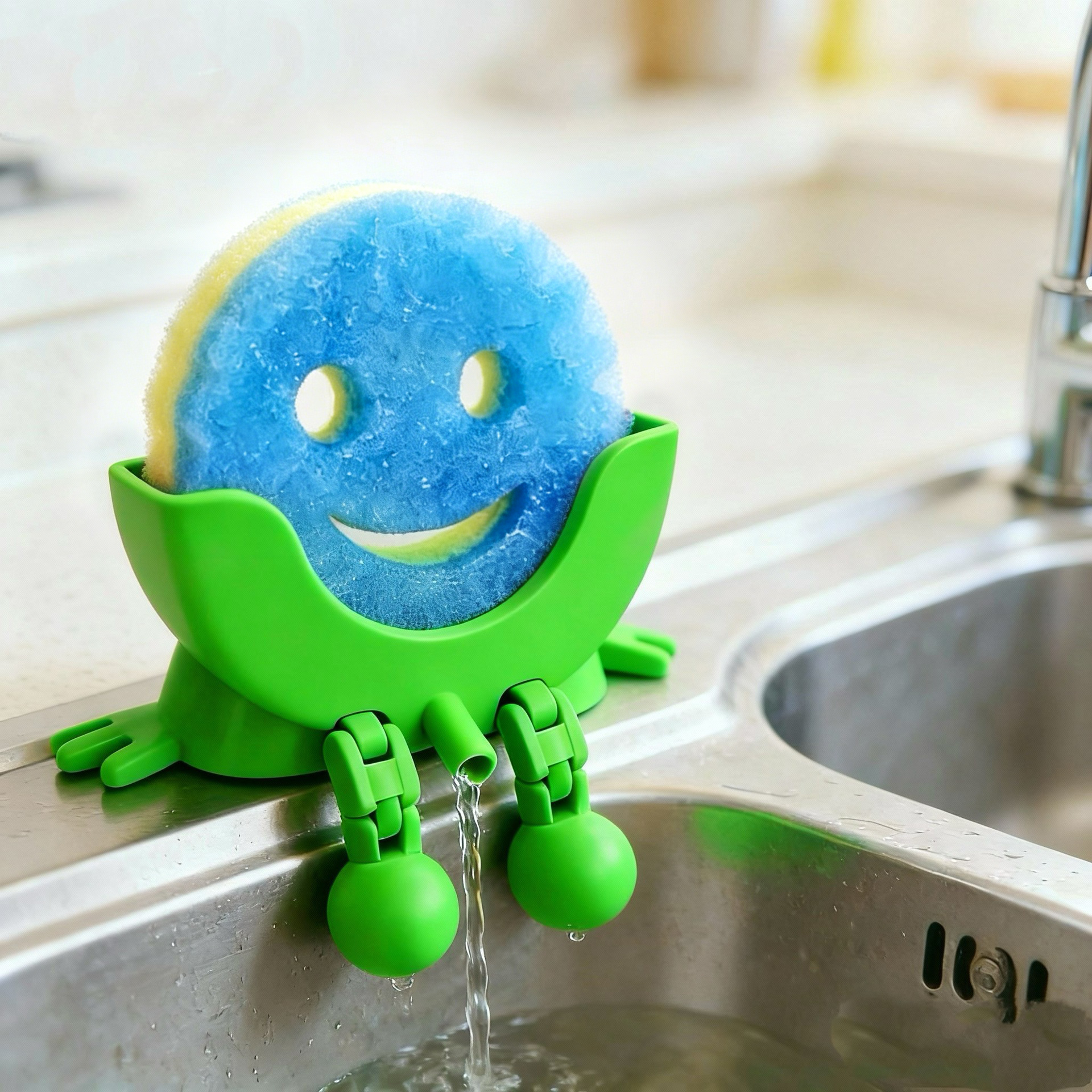 😊Smiley face sponge drainer💧 - Keeps Your Sink Clean & Dry🧽