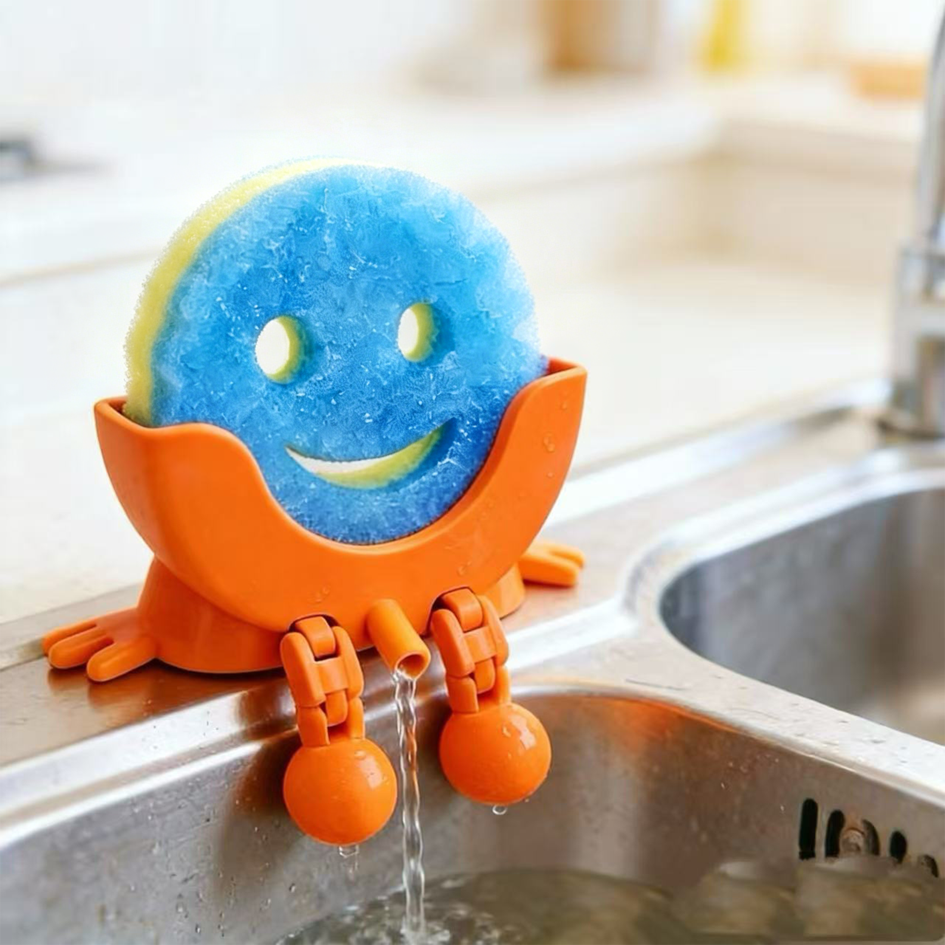 😊Smiley face sponge drainer💧 - Keeps Your Sink Clean & Dry🧽