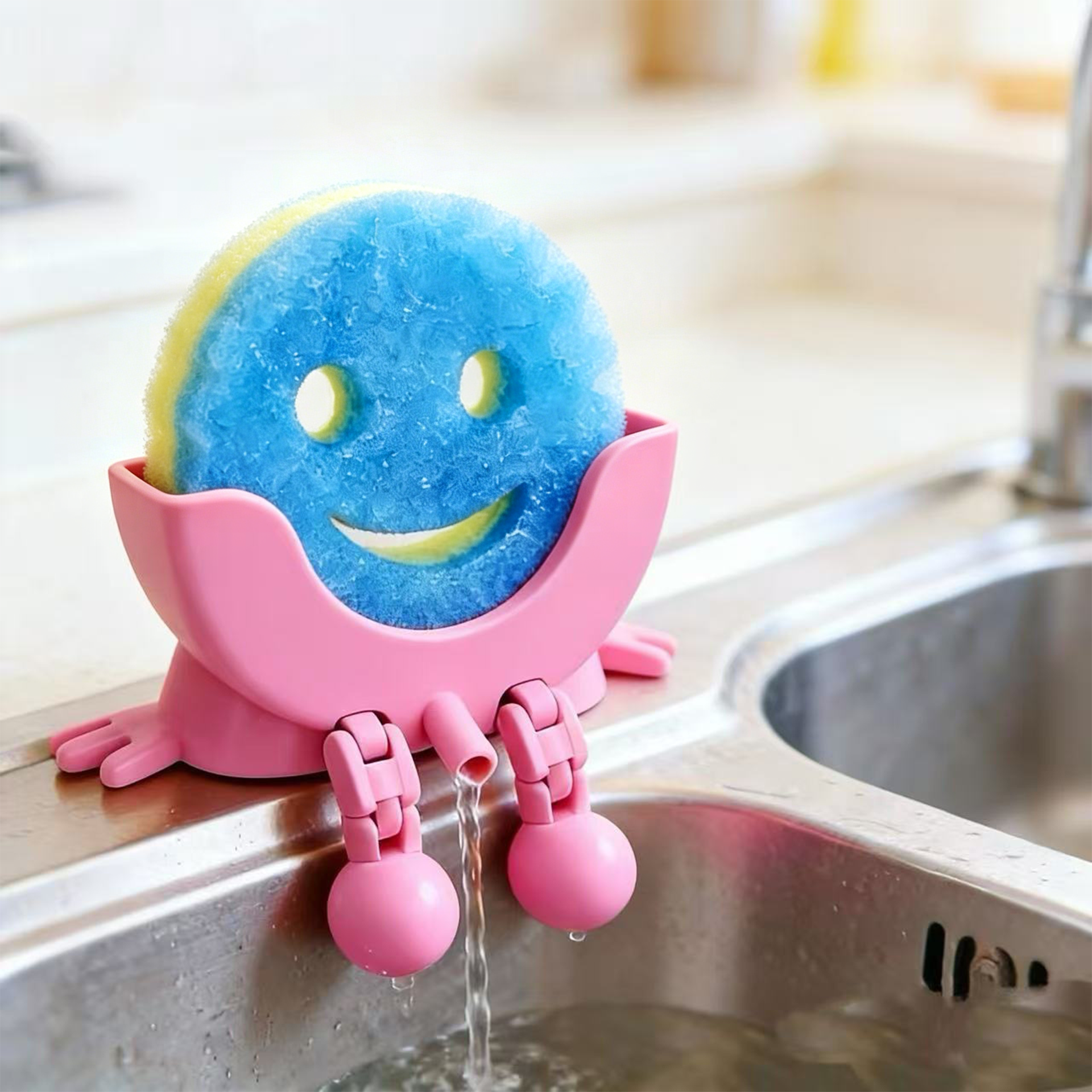 😊Smiley face sponge drainer💧 - Keeps Your Sink Clean & Dry🧽