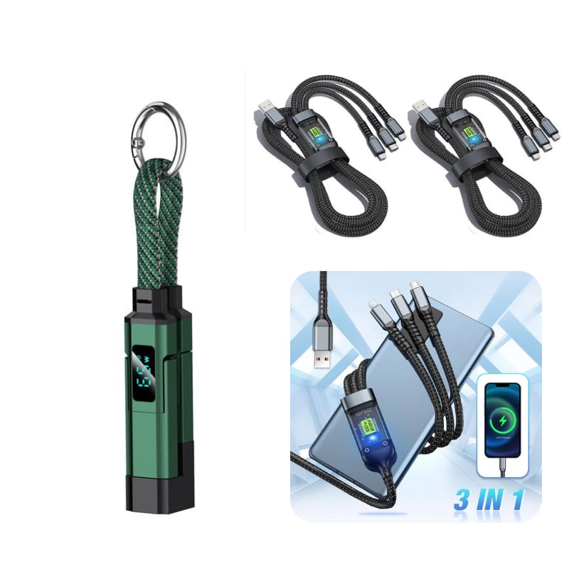 ⏰️Limited Time Flash Sale 🔥4-in-1 Digital Display Keychain Charging Cable