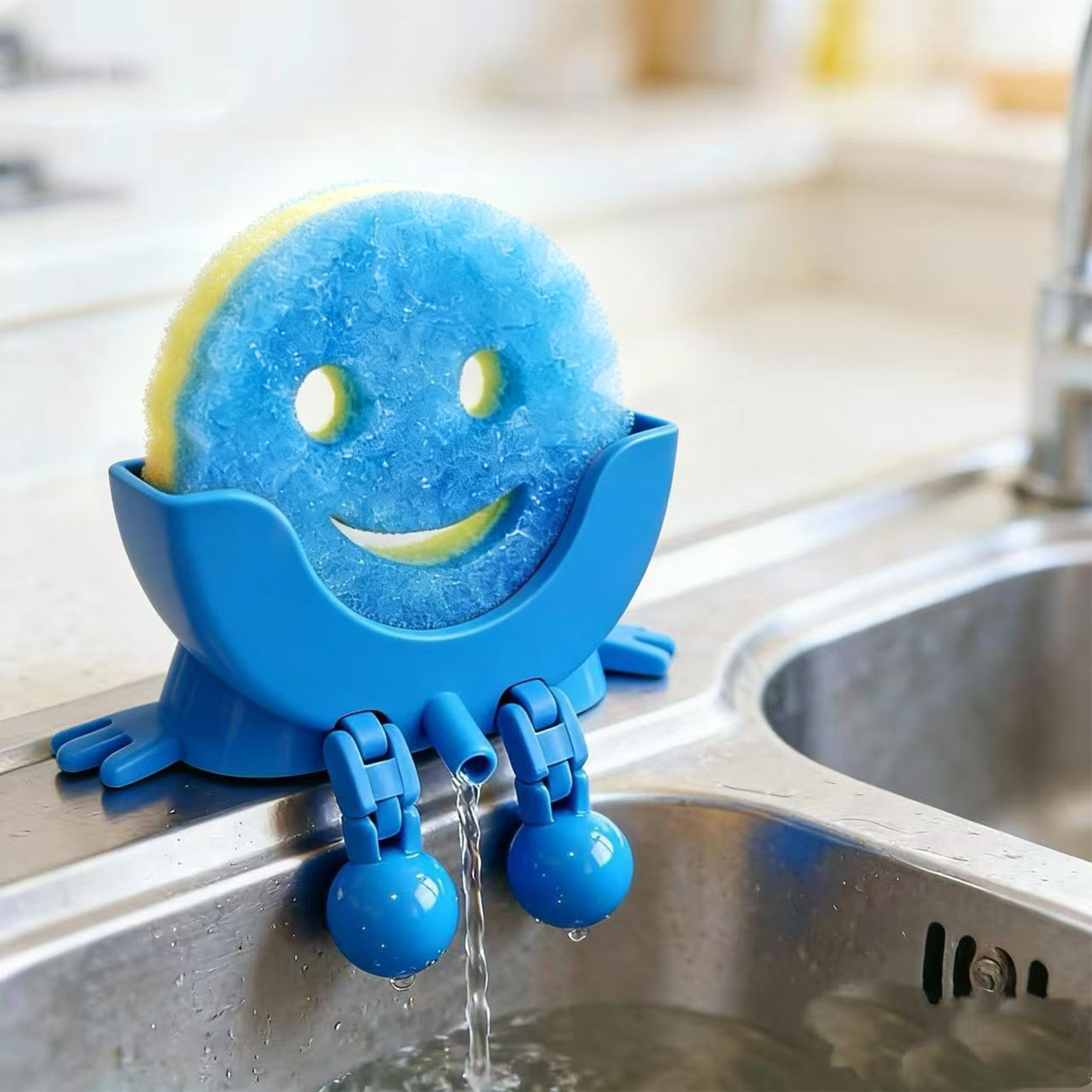 😊Smiley face sponge drainer💧 - Keeps Your Sink Clean & Dry🧽