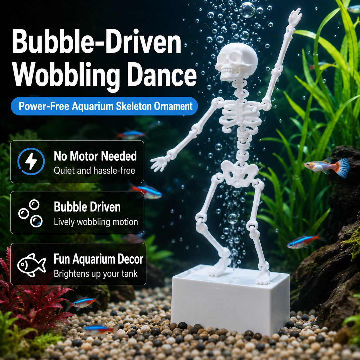 🔥🔥Hot selling now! ! ! 💀 Dancing Skeleton Aquarium Ornament