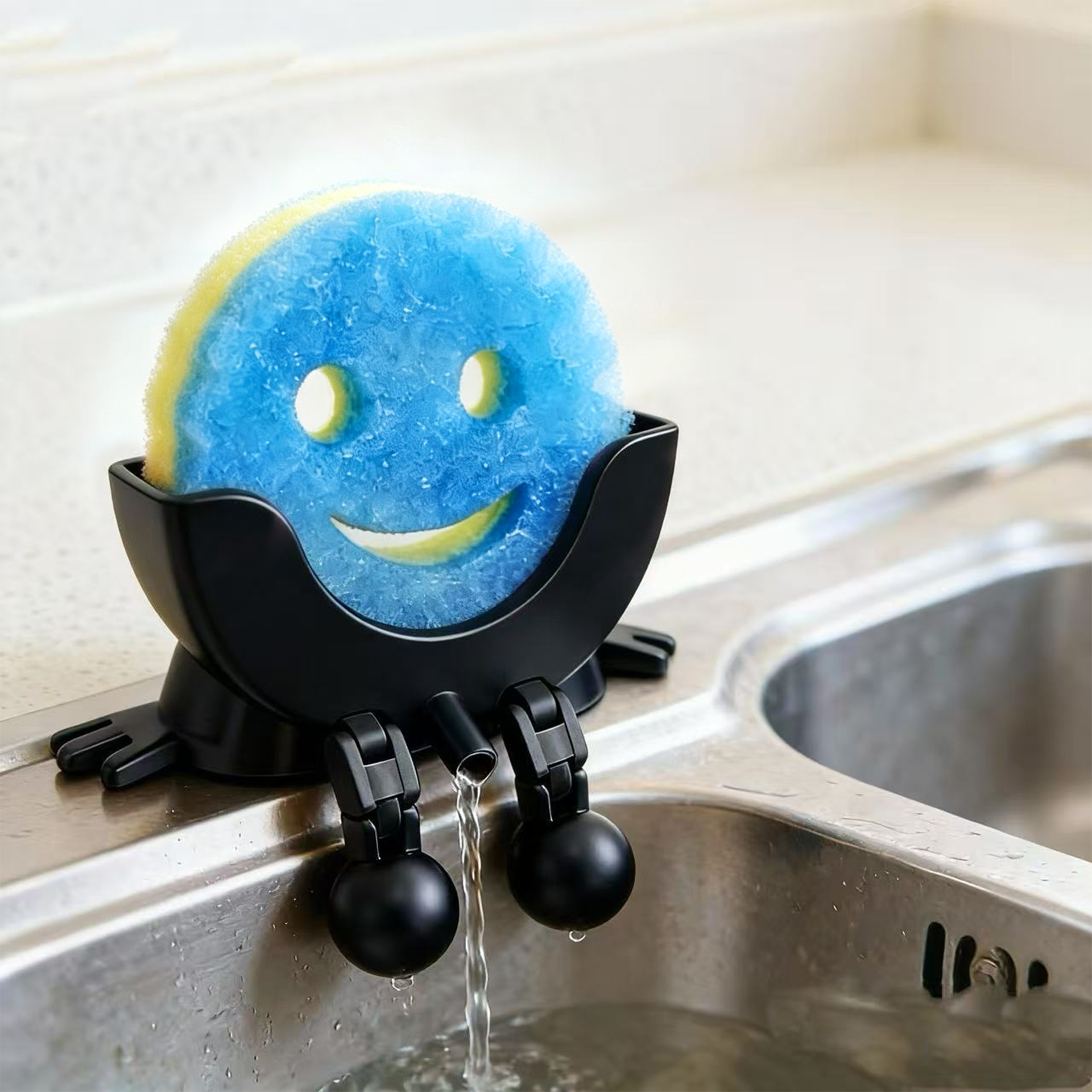 😊Smiley face sponge drainer💧 - Keeps Your Sink Clean & Dry🧽