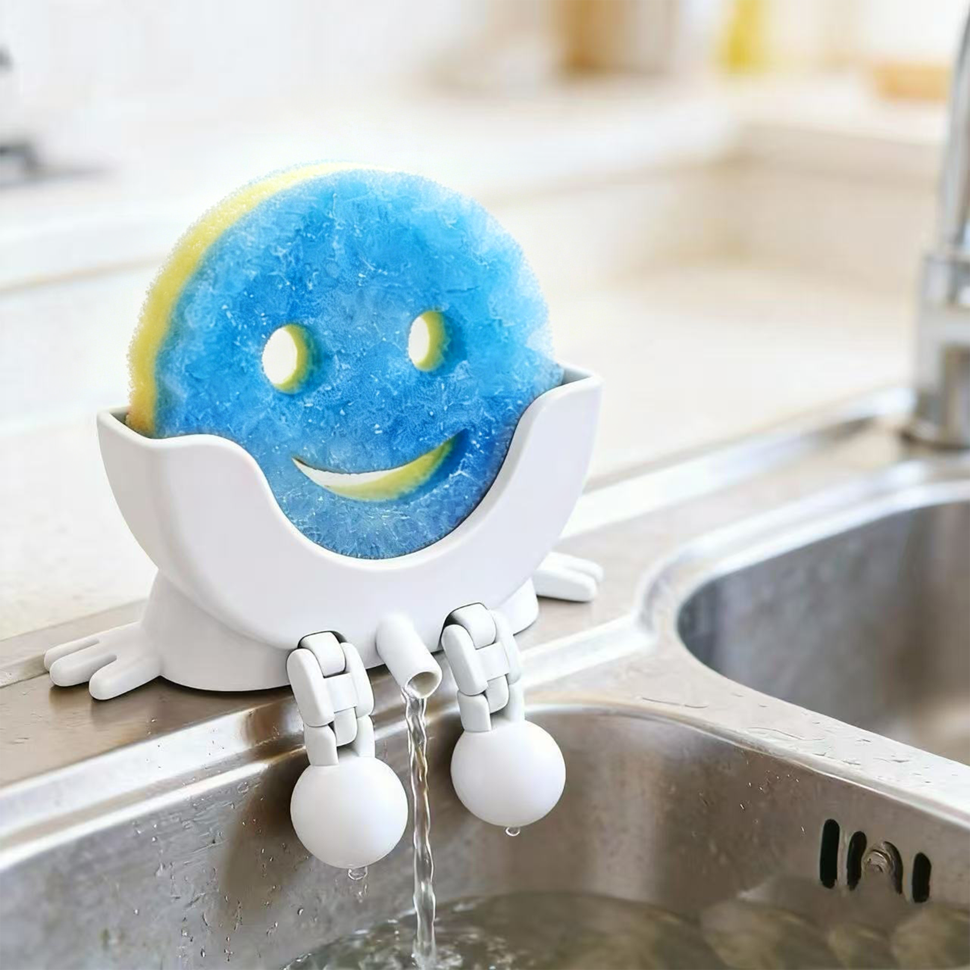 😊Smiley face sponge drainer💧 - Keeps Your Sink Clean & Dry🧽