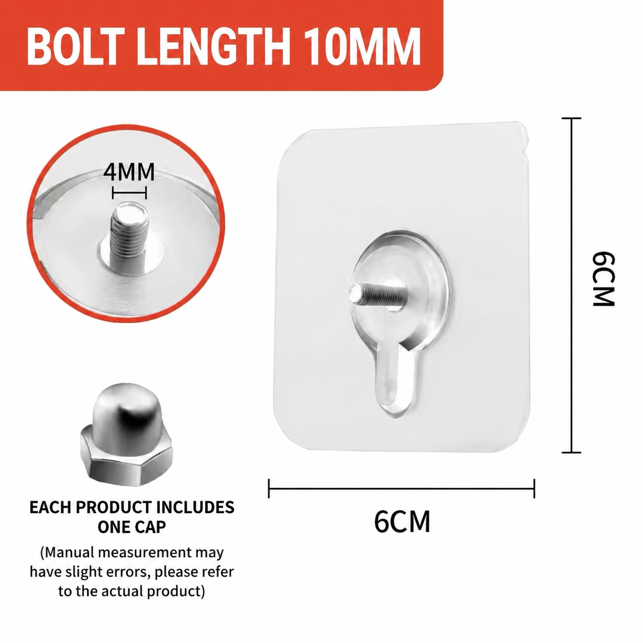 🖼️ Acrylic Photo Hooks - Stainless Steel & Ceramic Self-Adhesive