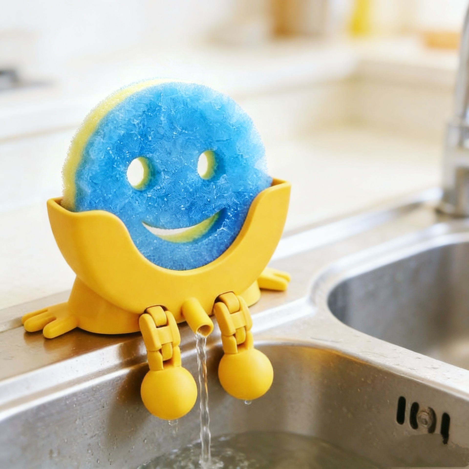 😊Smiley face sponge drainer💧 - Keeps Your Sink Clean & Dry🧽