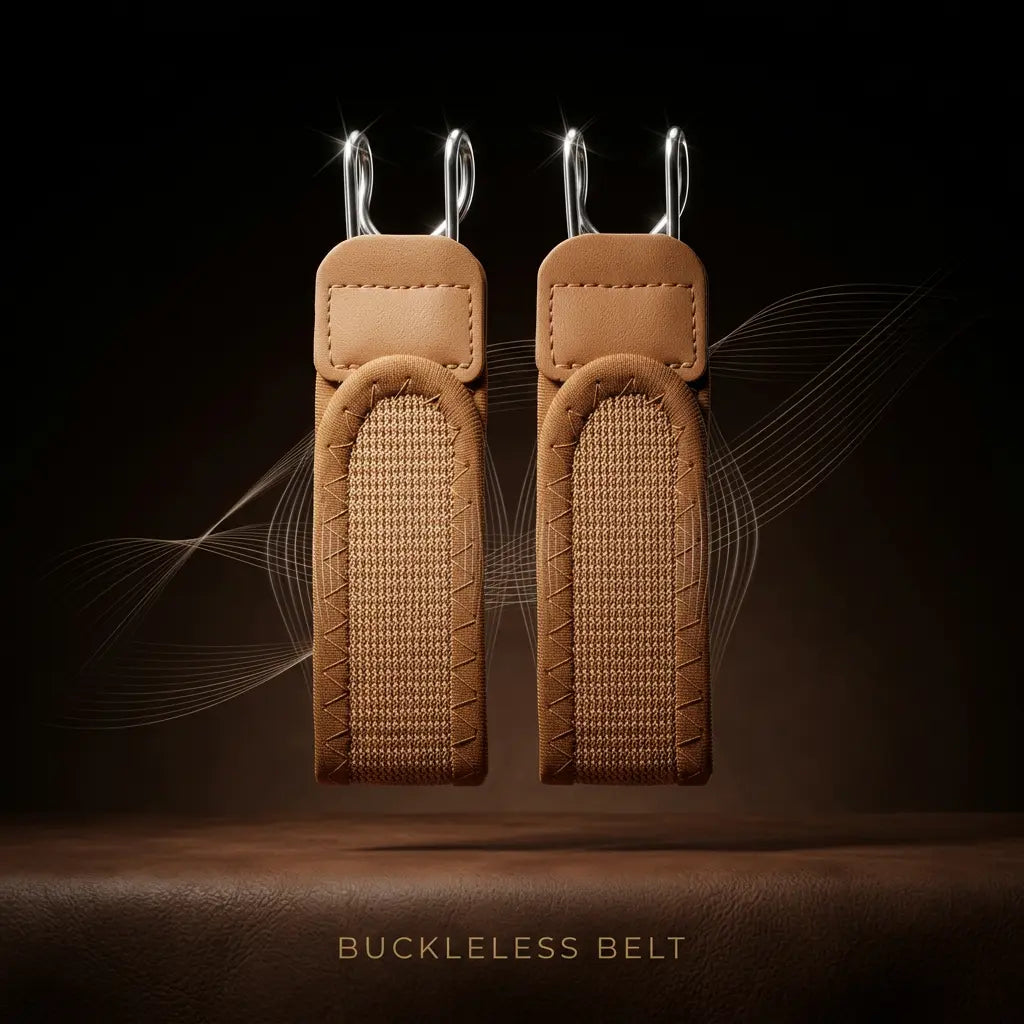 Buckle-Free Elastic Belt with Metal Hook