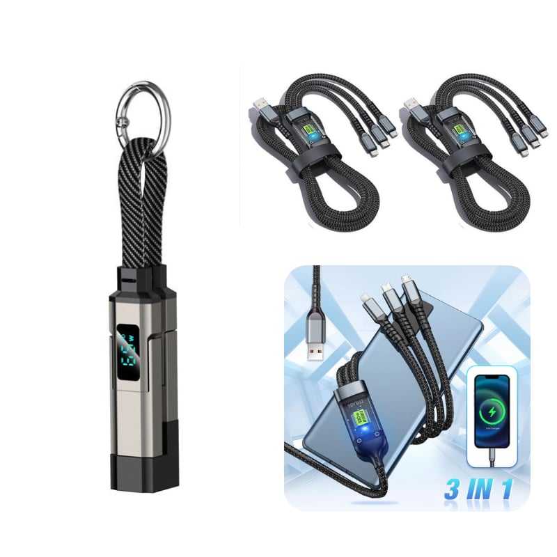 ⏰️Limited Time Flash Sale 🔥4-in-1 Digital Display Keychain Charging Cable