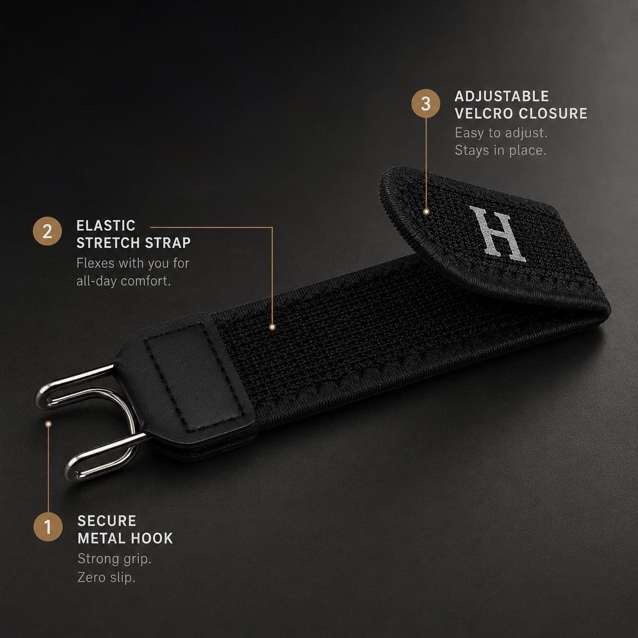 Buckle-Free Elastic Belt with Metal Hook