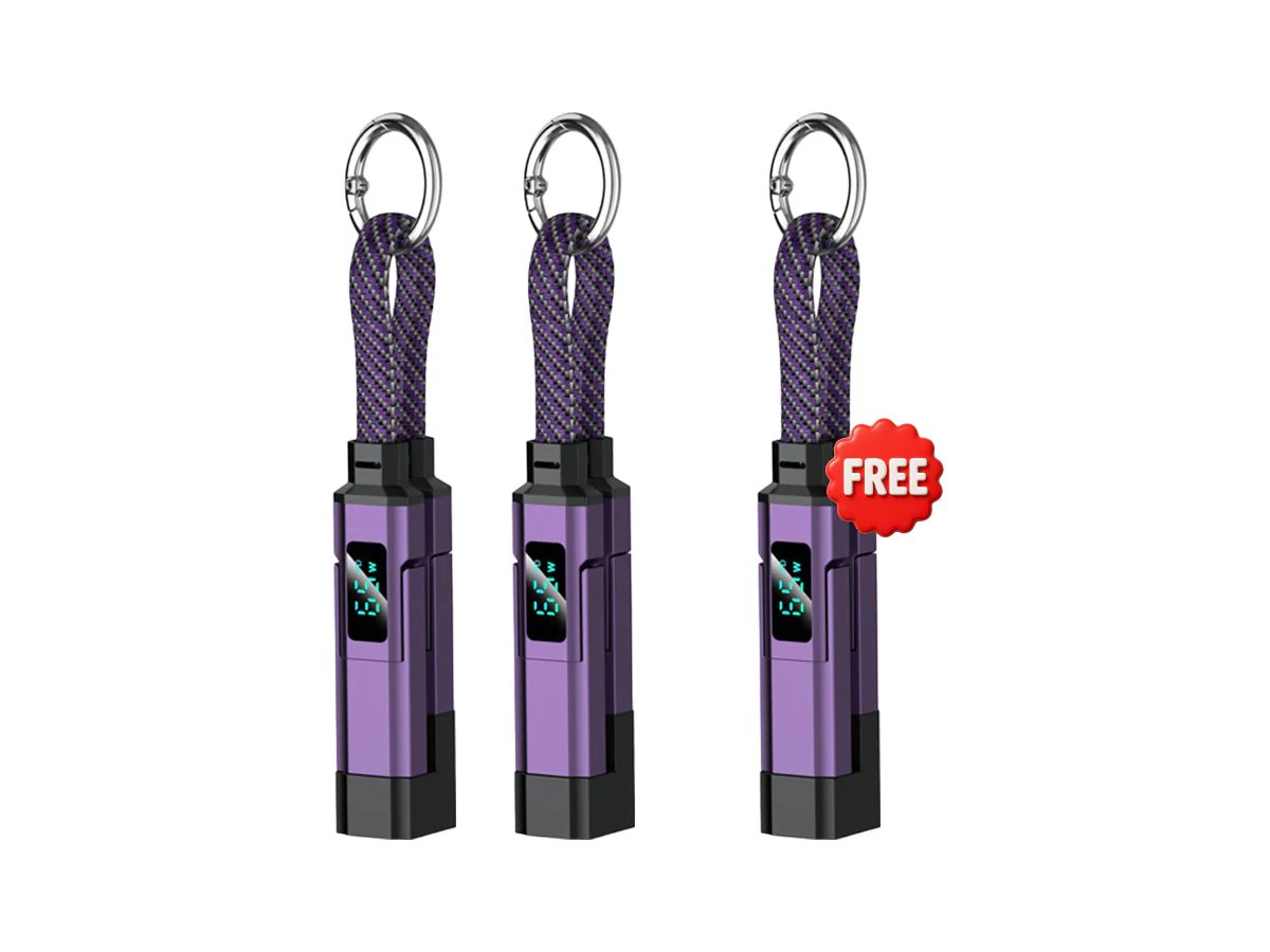 ⏰️Limited Time Flash Sale 🔥4-in-1 Digital Display Keychain Charging Cable