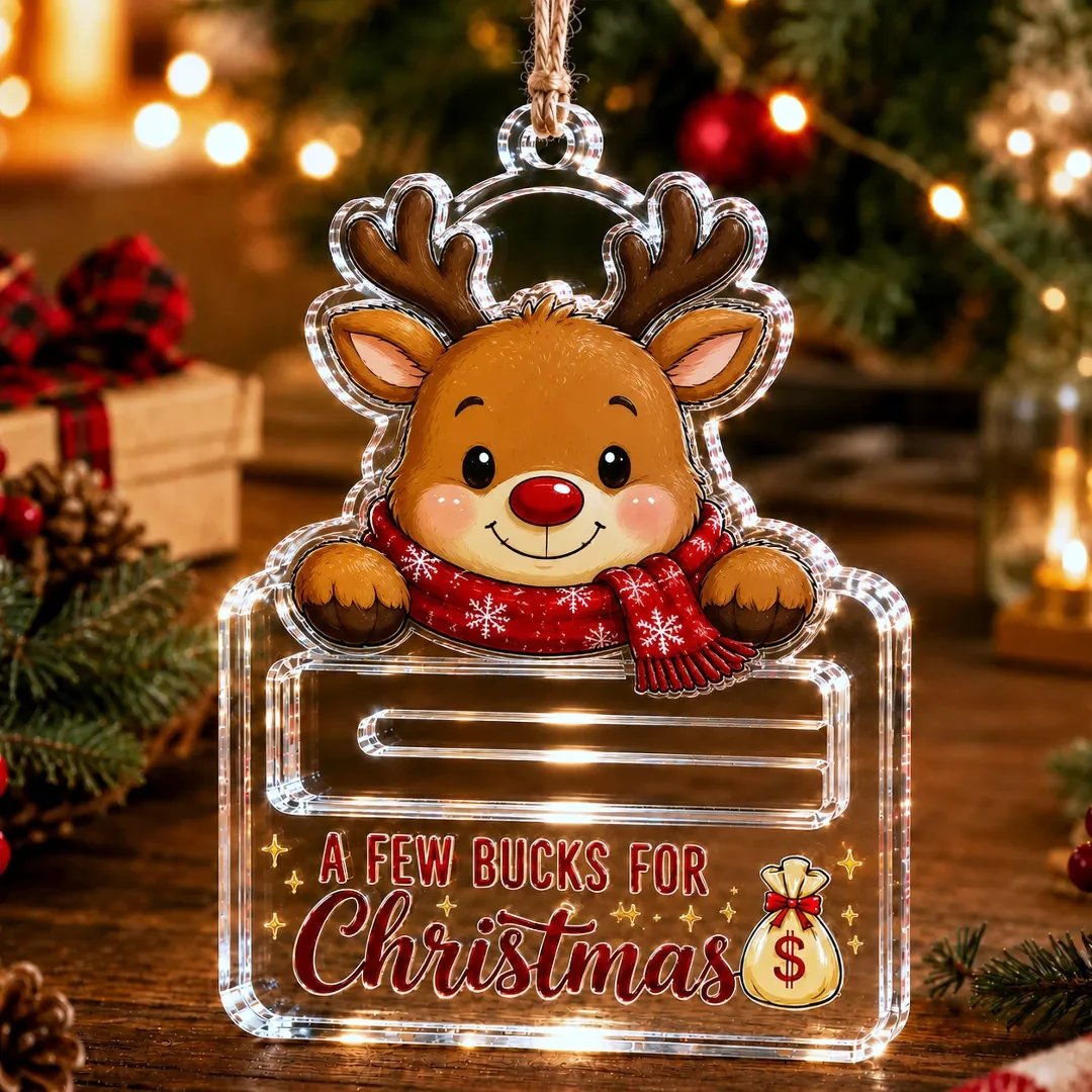 🔥Last Day 50% OFF - 🎄A Few Bucks For ChristmasTM Crystal Acrylic Money Holder Ornament