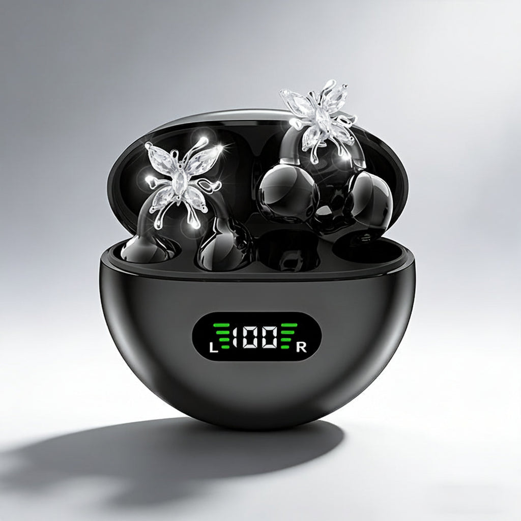 🦋Open-Ear Clip-On Earbuds with Butterfly Charm