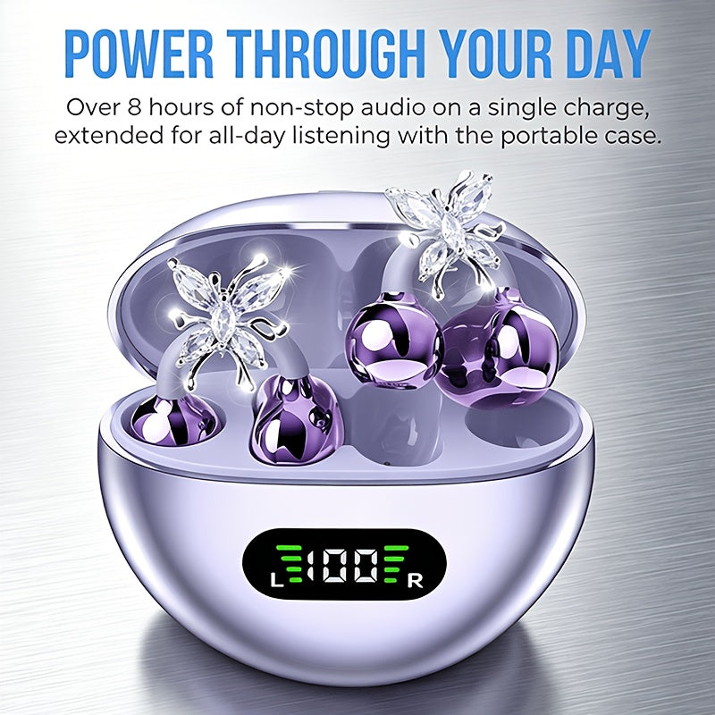 🦋Open-Ear Clip-On Earbuds with Butterfly Charm