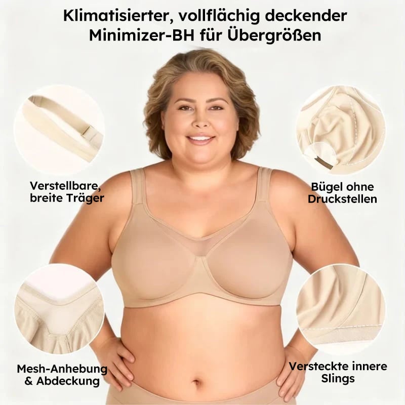 💐Kühler Komfort-BH in Großgrößen mit Bügel und voller Abdeckung