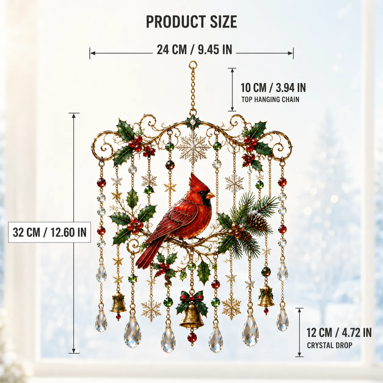 🔥Last Day 49% OFF － Handmade Christmas Stained Glass Window Hanging