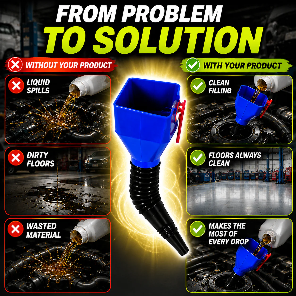  ✨ Flexible Draining Tool Snap Funnel 