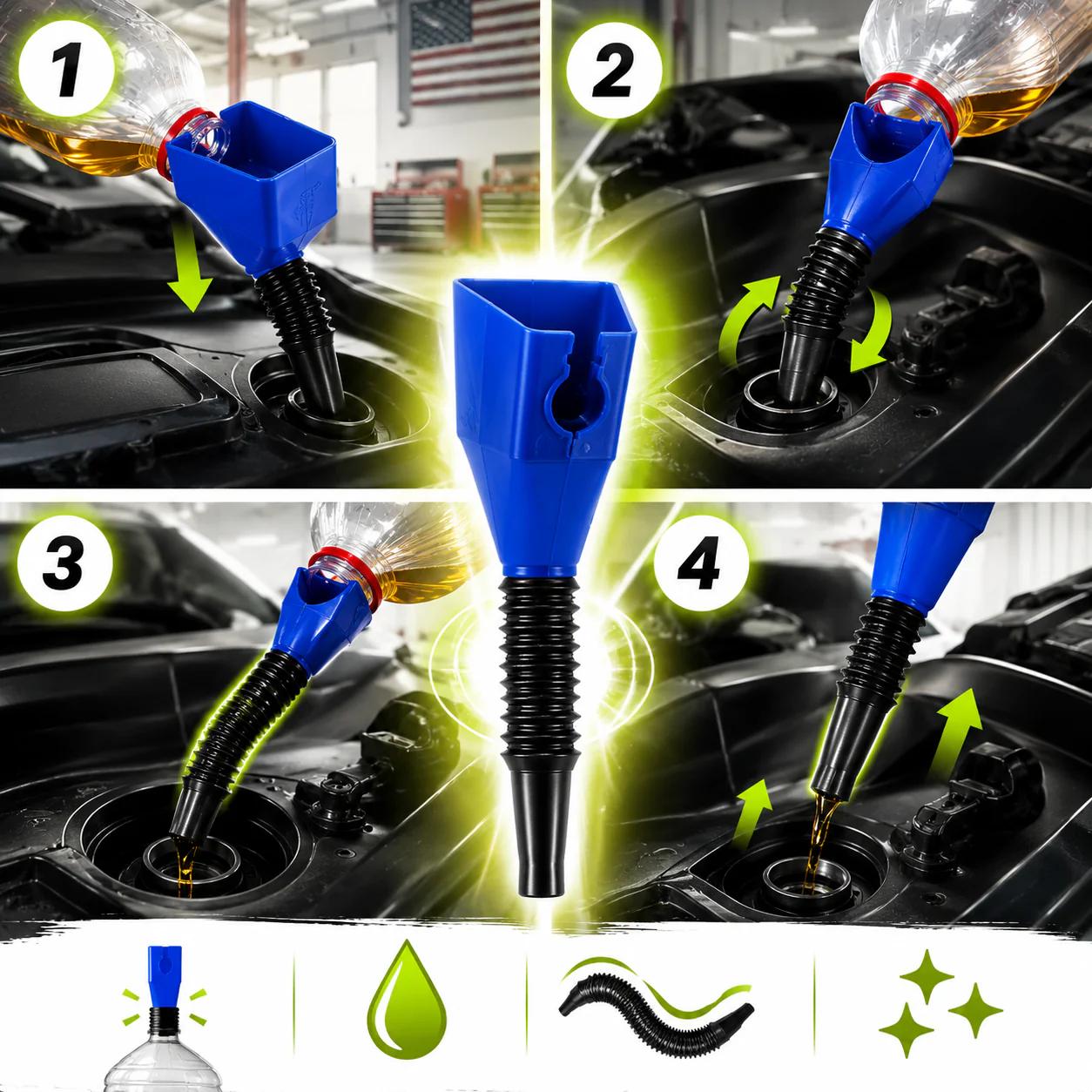  ✨ Flexible Draining Tool Snap Funnel 