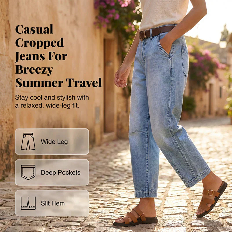 🌟 Weite Jeansshorts für Damen mit hoher Taille – Beinverlängernd & Vintage-Waschung – Lässige, verkürzte Hose – perfekt für den Sommer, den Strand oder einen freien Tag 👒
