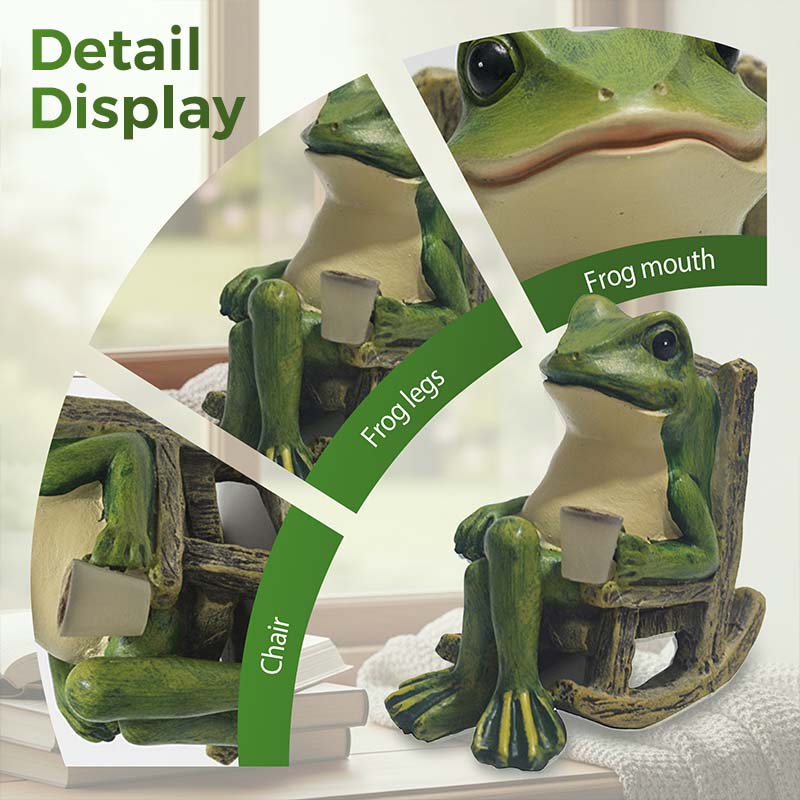 Solar -Frog Rocking Chair Ornament | LED Light Up Garden Decor