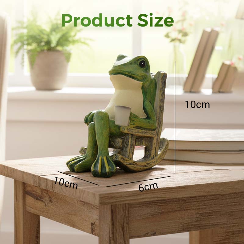 Solar -Frog Rocking Chair Ornament | LED Light Up Garden Decor