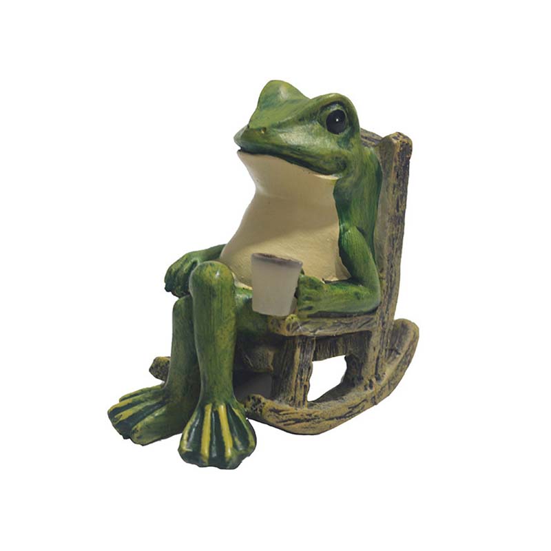 Solar -Frog Rocking Chair Ornament | LED Light Up Garden Decor