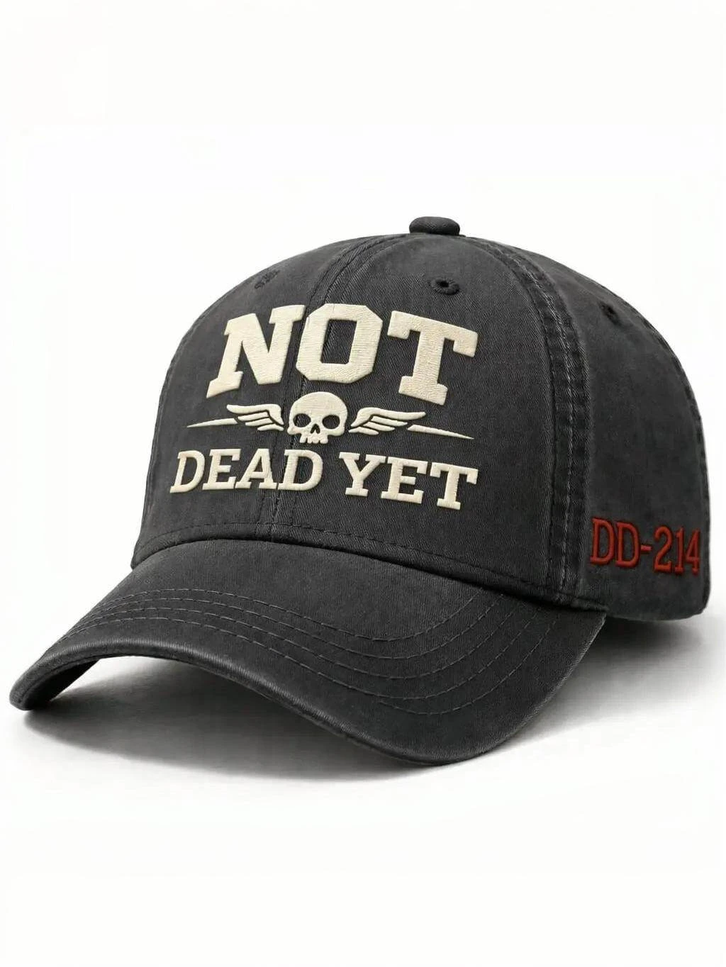 NOT DE*D YET Veteran Dad Hat – DD214 Military Style Adjustable Cap