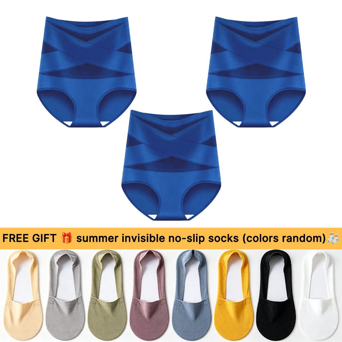 💖Last Day-Buy 1 Get 2 Packs💖Plus-Size High-Waist Cross Tummy Control Panties