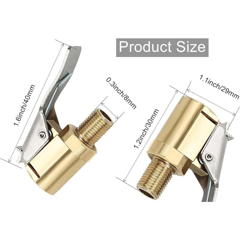 Tire Air Chuck with Clip Adapter, No Leakage Tire Chucks for Vehicle Inflator Compressor Pump Connect Accessories Tool