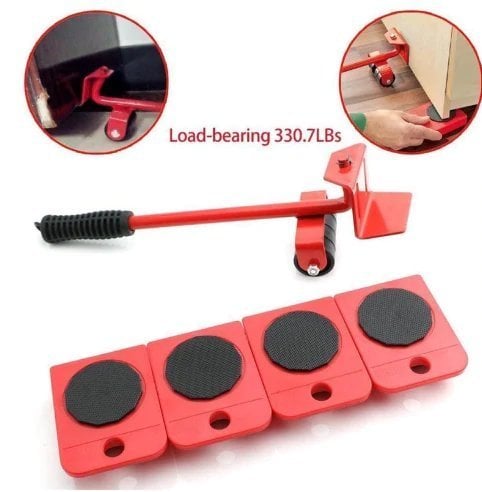 Moving Tools Set with Adjustable Height 360° Rotating Wheels