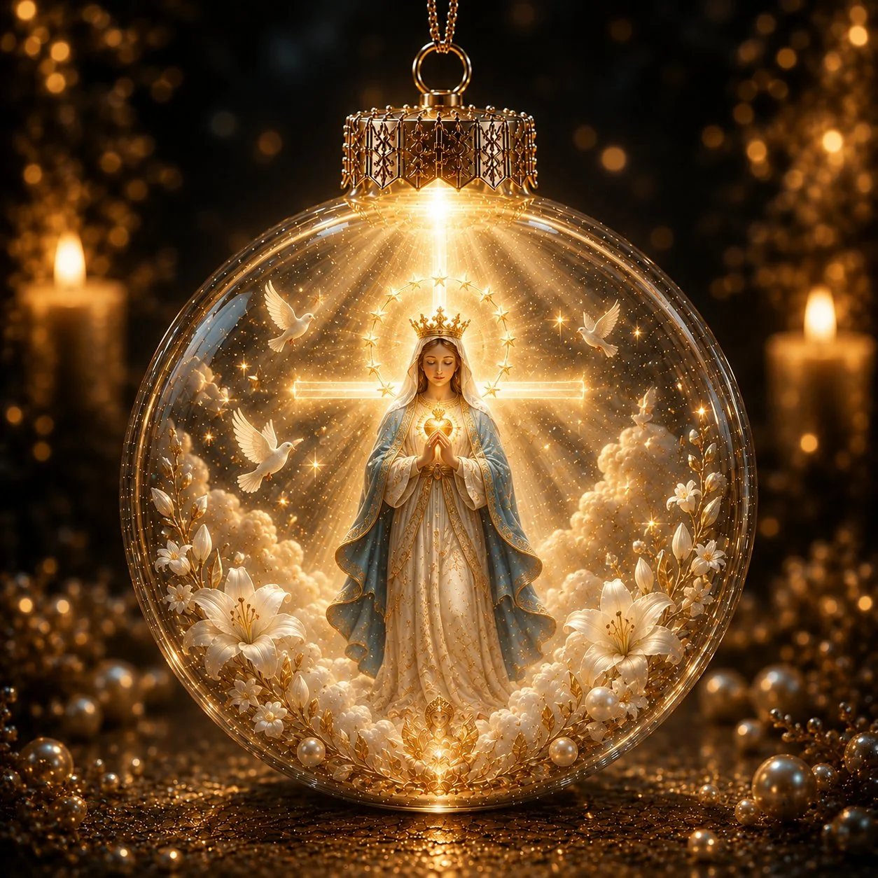 🔥🎁⏳ Last Day 50% OFF – ✝️ Illuminated 3D Christian Faith Ornament Collection | Clear Globe with Sacred Figures, Warm Golden Glow & 8 Meaningful Designs ✨