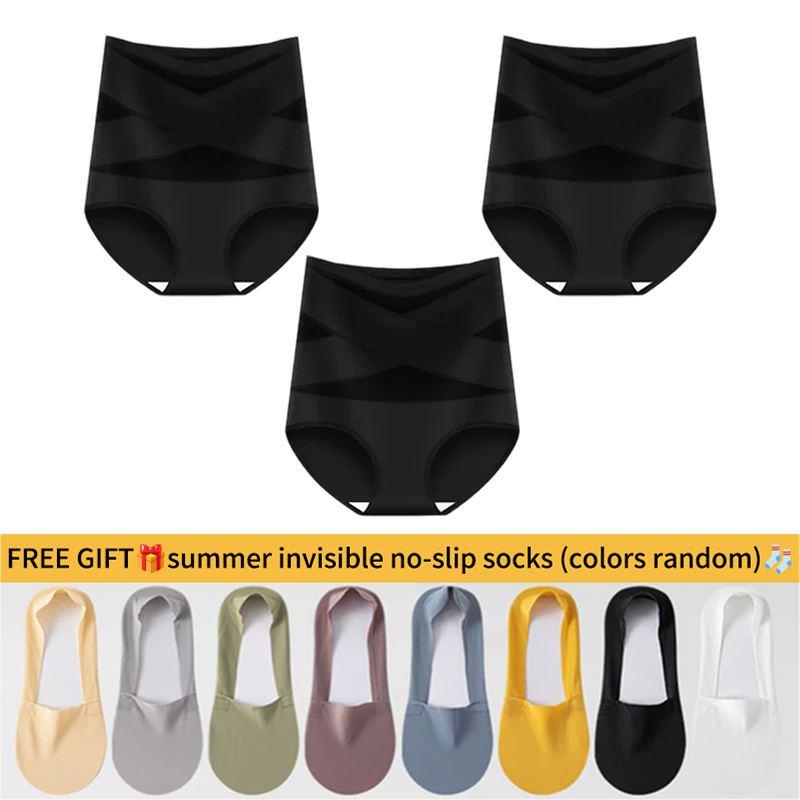 💖Last Day-Buy 1 Get 2 Packs💖Plus-Size High-Waist Cross Tummy Control Panties