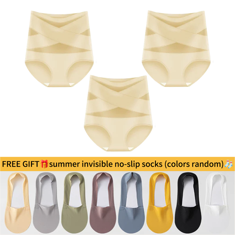 💖Last Day-Buy 1 Get 2 Packs💖Plus-Size High-Waist Cross Tummy Control Panties
