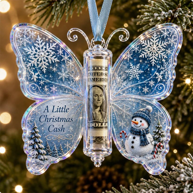 🔥LAST DAY 50% OFF🎄Christmas Cash Gift Butterfly Ornament🦋 – Holiday Money Holder Keepsake💵✨