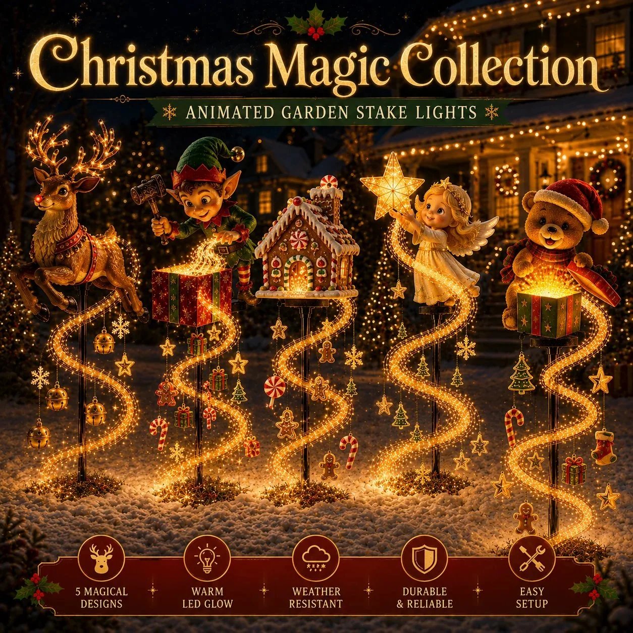 🎄 50% OFF✨Christmas Magic Solar Garden Stake Light