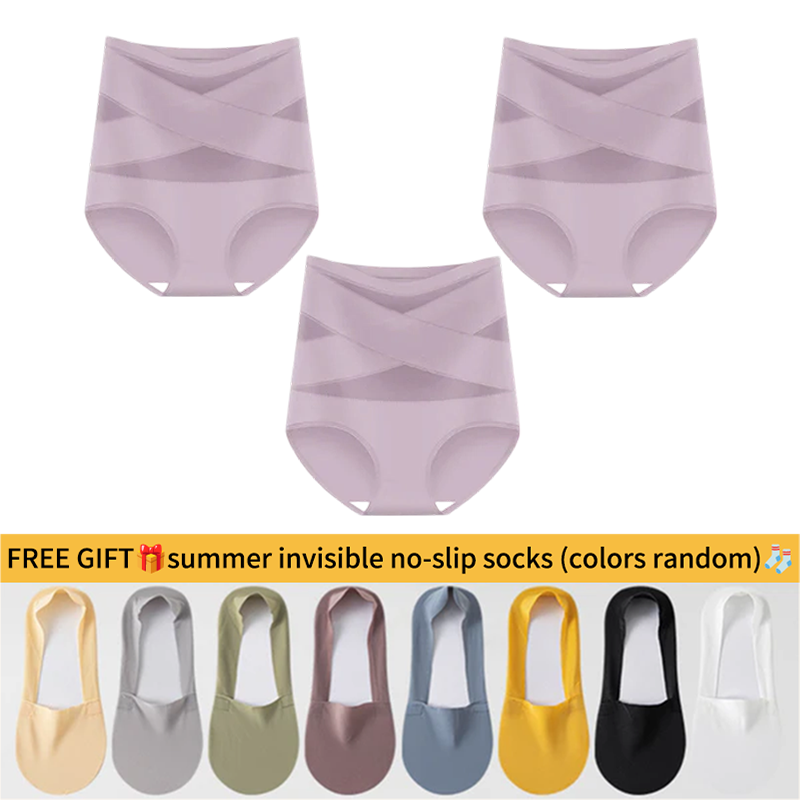 💖Last Day-Buy 1 Get 2 Packs💖Plus-Size High-Waist Cross Tummy Control Panties