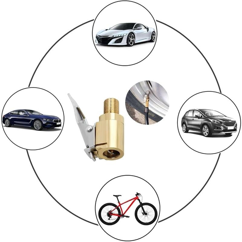 Tire Air Chuck with Clip Adapter, No Leakage Tire Chucks for Vehicle Inflator Compressor Pump Connect Accessories Tool