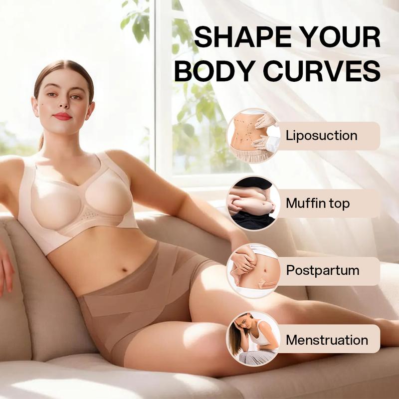 💖Last Day-Buy 1 Get 2 Packs💖Plus-Size High-Waist Cross Tummy Control Panties