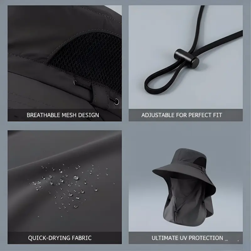 Spring/Summer Fisherman's Hat Detachable Outdoor Fishing Face Covering Neck Protection Sun Hat